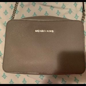 Michael Kors silver (gray) used crossbody purse